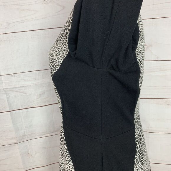 Muse dress Formal colorblock animal print 8 medium M zip black bodycon Career - Picture 12 of 16